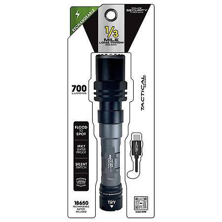 Long Throw 700 Lumen 18650 Rechargeable Flashlight