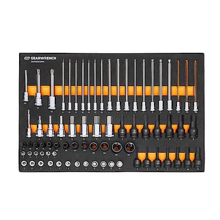 74 Piece 1/4", 3/8", 1/2" Drive Metric Bit Socket Set