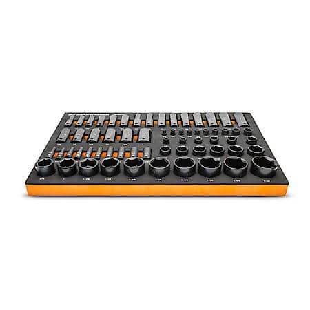 63 Piece 1/4", 3/8", 1/2" Drive 6 Point SAE, Standard and Deep, Impact Socket Set