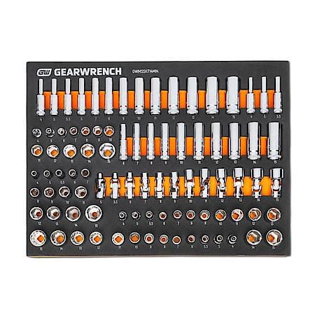 89 Piece 1/4" Drive 6 & 12 Point, Standard & Deep, Metric Chrome Socket Set