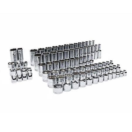 85 Piece 3/8" Drive 6 & 12 Point, Standard & Deep, SAE Chrome Socket Set