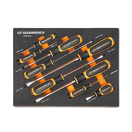 9 Piece Slotted Dual Material Screwdriver Set