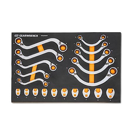20 Piece 12 Point Reversible Metric Ratcheting Wrench Set