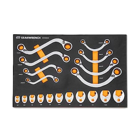 19 Piece 12 Point Reversible SAE Ratcheting Wrench Set