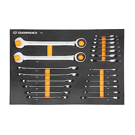 21 Piece 72-Tooth 12 Point SAE Standard & Stubby Combination Ratcheting Wrench Set