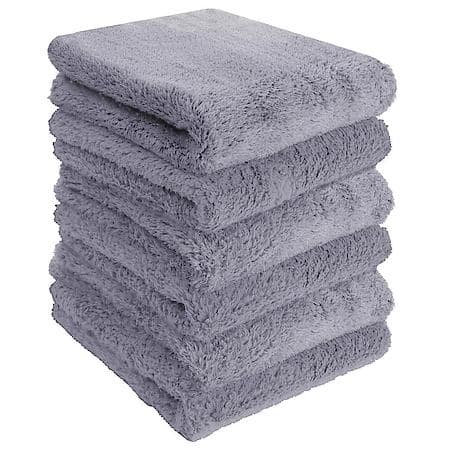 Ultra Plush Finishing Microfiber Towels, 16" x 16", Pack of 6