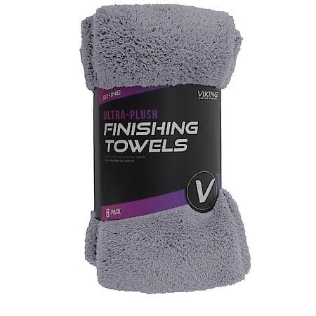 Ultra Plush Finishing Microfiber Towels, 16" x 16", Pack of 6