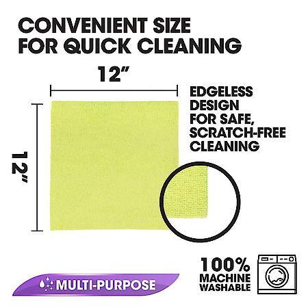 Microfiber Towels, 12" x 12", Pack of 100
