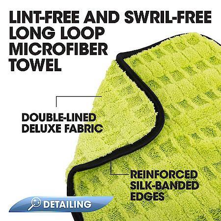 Deluxe Microfiber Detailing Towels, 12" x 12", Pack of 2