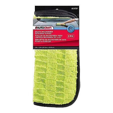 Deluxe Microfiber Detailing Towels, 12" x 12", Pack of 2