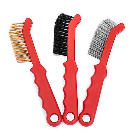 Brake Caliper Brush Set - Nylon, Stainless and Brass Bristles, Heavy Duty, 3-Piece
