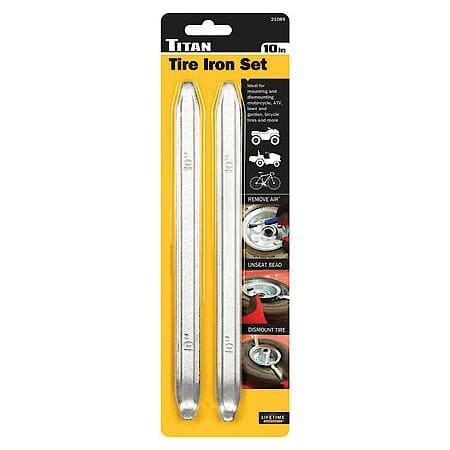 Tire Iron Set - 10 Inch Length, Rounded Edges, 2-Piece