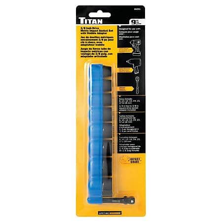 Socket Set - 3/8 Inch Drive, Metric, Impact, 6 Point, 9-Piece