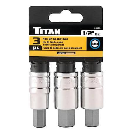 Hex Bit Socket Set - 1/2 Inch Drive, Metric, 3-Piece
