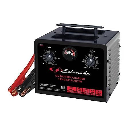 250-Amp 6-Volt/12-Volt Manual Timer-Controlled Battery Charger and Jump Starter