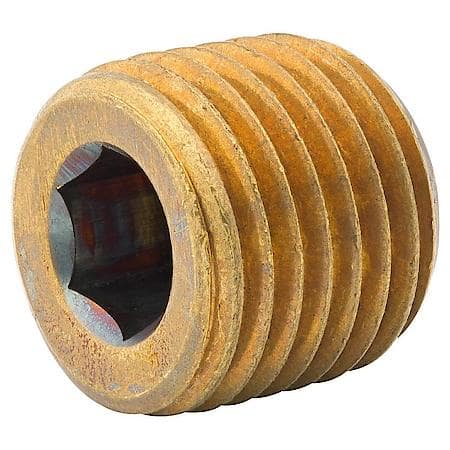 Hex Plug, Br, 1/4H (1/4 Nptm), Bag