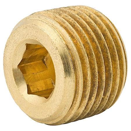 Hex Plug, Br, 3/8H (1/2 Nptm), Bag