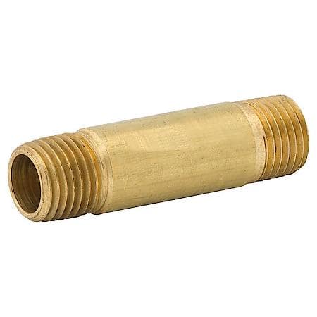 Long Nipple, Br, 2 (1/4 Nptm), Bag