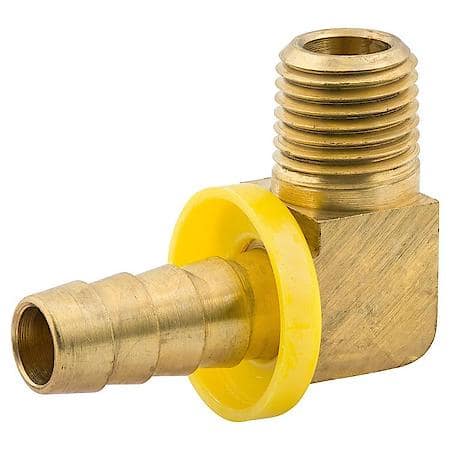 Push-On Elbow, Br, 3/8 (1/4 Nptm), Bag