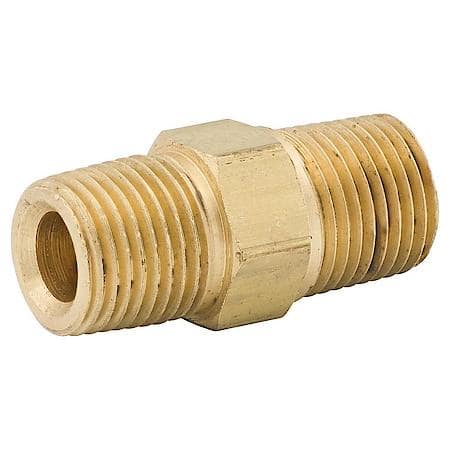 Hex Nipple, Br, 1/8 Nptm, 1/8 Nptm, Bag