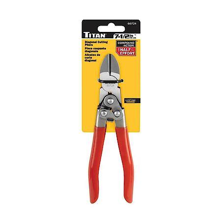 Compound Diagonal Cutting Plier - 7.5 Inch, High Leverage, Spring-Loaded Handles