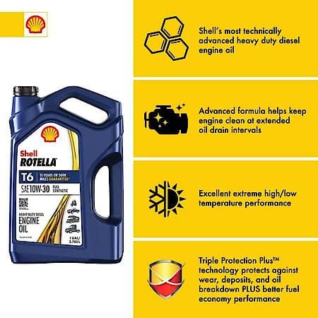 T6 10W-30 Full Synthetic Diesel Engine Oil, Extended Drain Capability, 1 Gallon