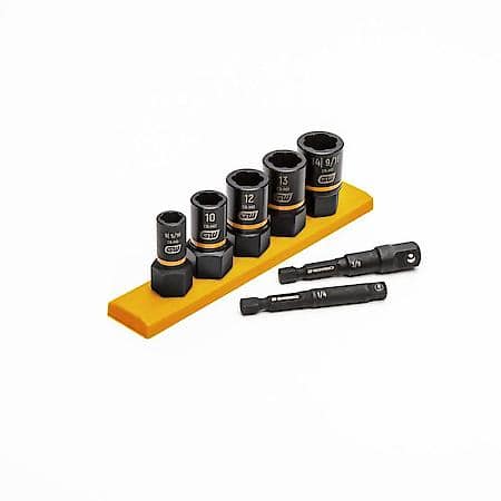 7 Pc 1/4" & 3/8" Drive Metric Bolt Biter Impact Extraction Socket Set