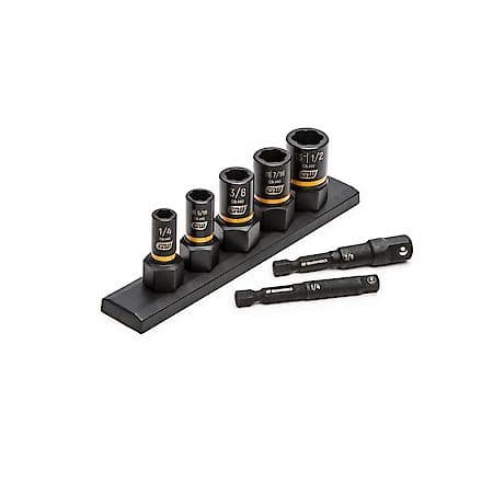 7 Pc 1/4" & 3/8" Drive Sae Bolt Biter Impact Extraction Socket Set