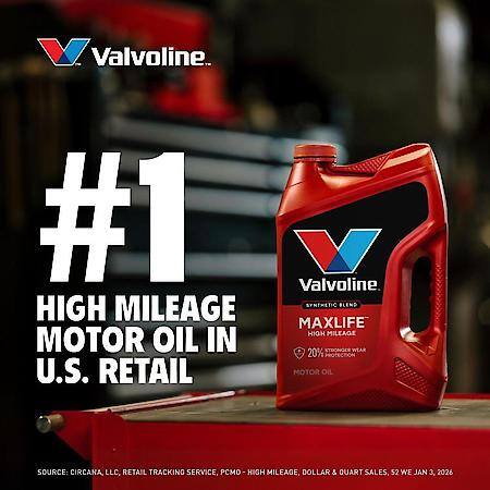 MaxLife 5W-30 Synthetic Blend Motor Oil, Extends Engine Life, 5 Gallon
