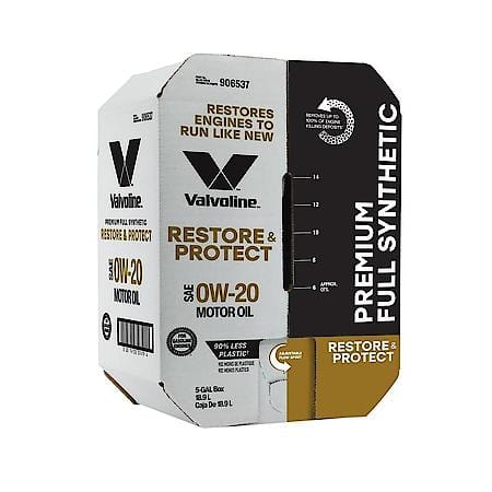 Restore & Protect 0W-20 Full Synthetic Motor Oil, Removes Deposits, 5 Gallon