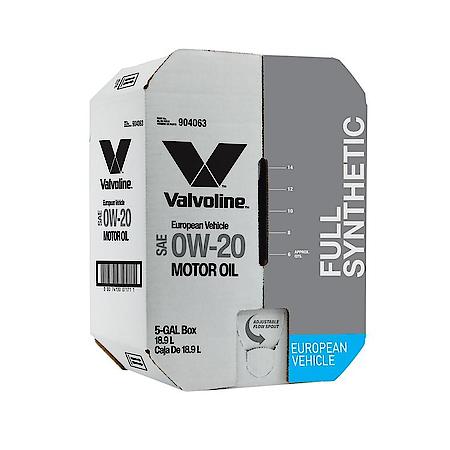 European Vehicle 0W-20 Full Synthetic Motor Oil, Fights Sludge & Deposits, 5 Gallon