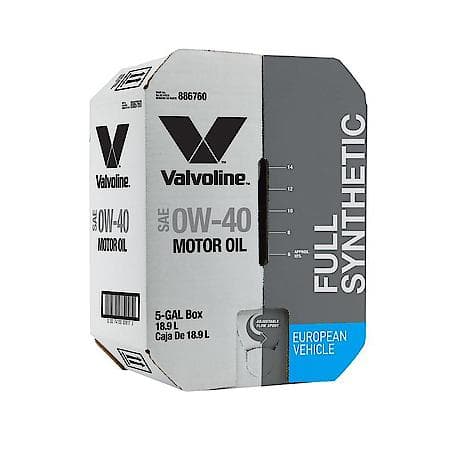 European Vehicle 0W-40 Full Synthetic Motor Oil, Fights Sludge & Deposits, 5 Gallon