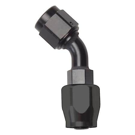 6AN ProClassic Swivel 45 Degree Hose End With Black Finish