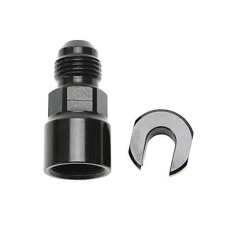 Fitting-6 AN Male To 3/8in. SAE Quick-Disconnectg Female Screw Typer; Black