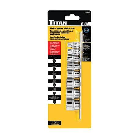 Spline Socket Set - 3/8 Inch Drive, Metric, Multi-Fastener Fit, 8-Piece