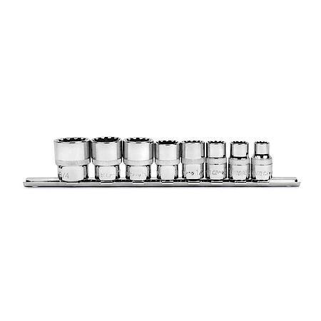 SAE Spline Socket Set - 3/8 Inch Drive, Multi-Fastener Fit, 8-Piece