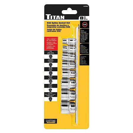 SAE Spline Socket Set - 3/8 Inch Drive, Multi-Fastener Fit, 8-Piece