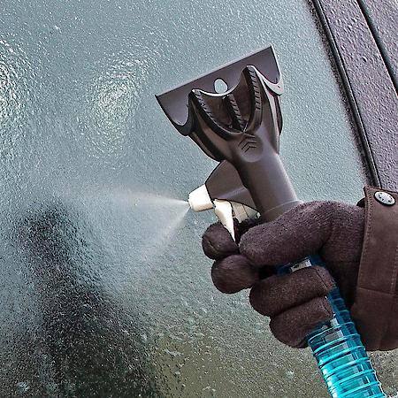 11.75 in. POWER-Force Deicer Scraper, Built-in trigger sprayer for deploying deicer
