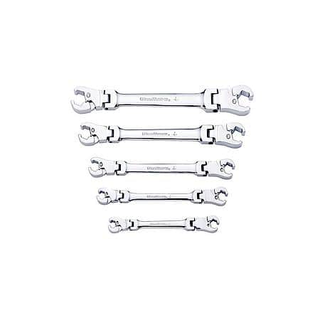 5 Piece Ratcheting Flex Head Flare Nut SAE Wrench Set