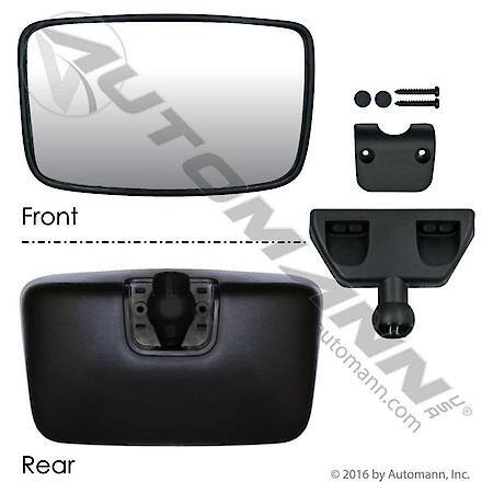 Over-The-Door Mirror Black Freightliner