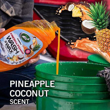 Fresh and Foamy Wash and Wax, Pineapple Coconut Scent, 48 oz.