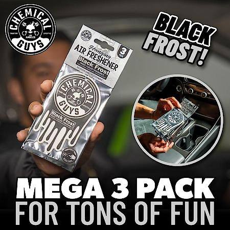 Chemical Guys Hanging Air Freshener 3-pack Black Frost