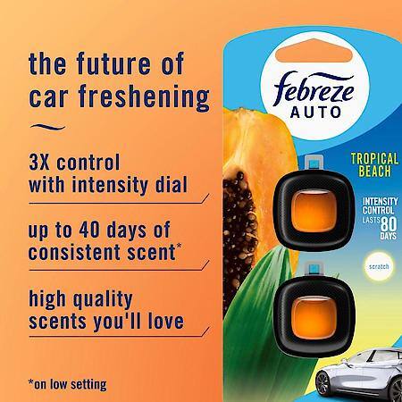 Air Freshener; Auto Vent Clip Tropical 2 Count