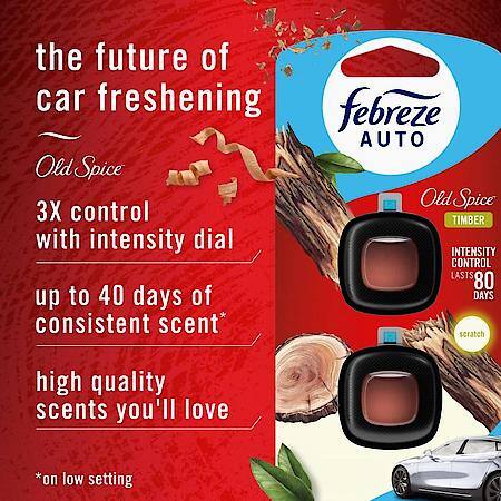 Febreze Auto Vent Clip Freshener - Old Spice Timber 2ct.