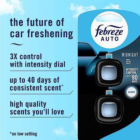 Auto Vent Clip Air Freshener, Mid-night, 2ct.
