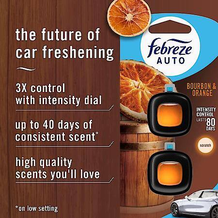 Car Vent Clip Air Freshener, Bourbon Orange, 2ct.
