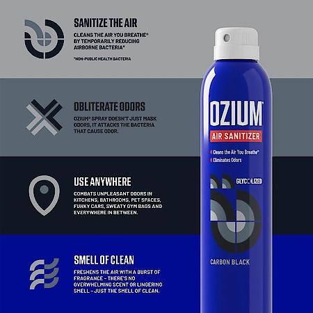 Air Sanitizer, Carbon Black Scent, 3.5 Oz Spray