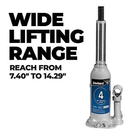 4 Ton Bottle Jack: Lifting Range: 7.40 in to 14.29 in