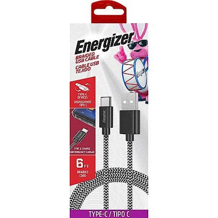 6ft USB-C to USB-A Charging Cable: Braided Type-C to USB Phone Charger, 6' Cord