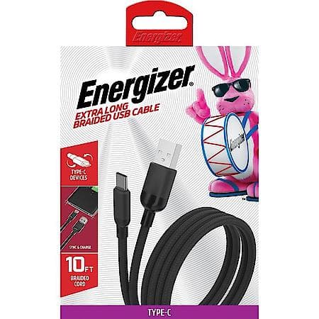 10ft USB-C to USB-A Charging Cable: Braided Type-C to USB Extra Long Phone Charger, 10' Cord
